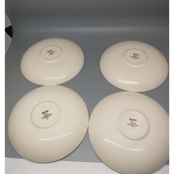 Spode Christmas Tree Saucers England set of 4 S3324-z Christmas 5 5/8" across - Picture 3 of 7